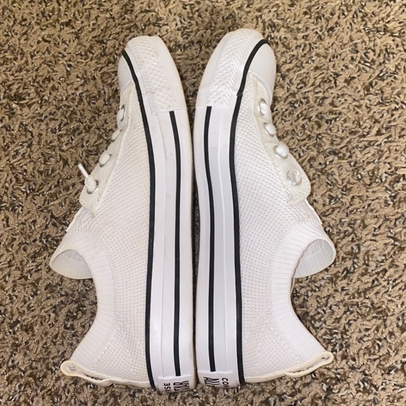 Converse Chuck Taylor All Star Shoreline Knit White Slip-On Sneakers - Picture 4 of 8